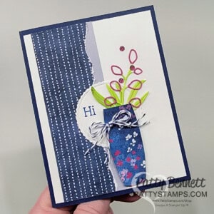 Easy All Occasion card featuring Stampin' Up! Masterfully Made vase die cut from Earthen Textures dies by Patty Bennett