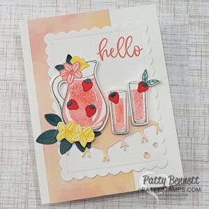 Strawberry Lemonade card with the Stampin' Up! So Refreshing Bundle. Video tutorial with Patty Bennett