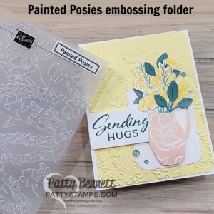 Stampin' Up! card idea featuring Painted Posies embossing folder and So Refreshing bundle, by Patty Bennett