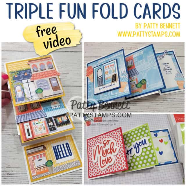 Enjoy a free card making video tutorial for Triple Fun Fold Cards with Patty Bennett