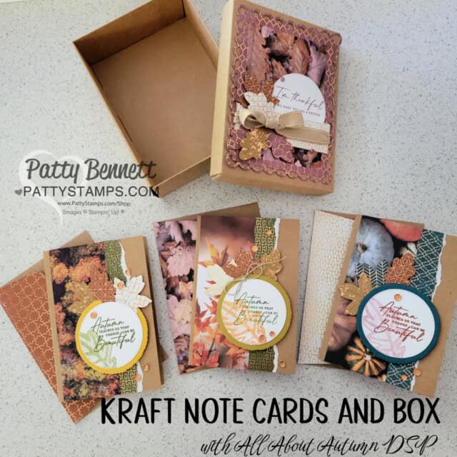 Stampin' Up! All About Autumn note card and gift box set by Patty Bennett