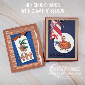 Hey Chuck whimsical cards colored with Stampin' Blends markers. By Patty Bennett