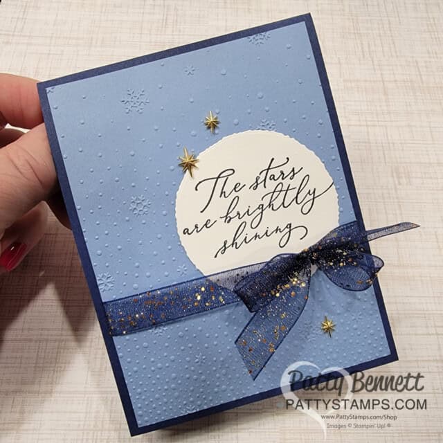 Stampin' UP! Snowflake Sky 3d embossing folder card idea for the holidays by Patty Bennett