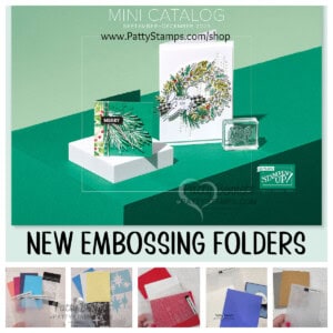 Stampin Up! Holiday Catalog 2023 embossing folders. Shop: www.PattyStamps.com/shop