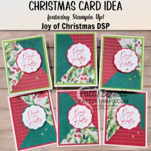 Stampin' UP! 3 in 1 Christmas Card idea featuring Joy of Christmas designer paper, by Patty Bennett