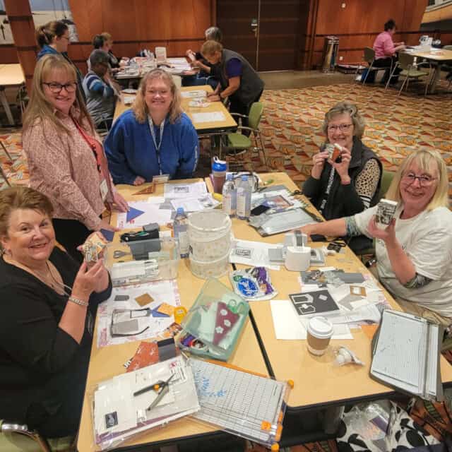 2023 Crafting Cruise with Patty & Kurstan. Stampin' Up! projects and more. Conference room and crafters.