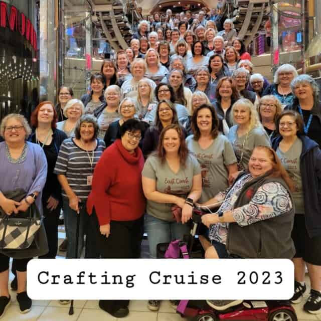 2023 Crafting Cruise with Patty & Kurstan. Stampin' Up! projects and more. 92 crafters group photo.