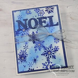 Joy of Noel dies Christmas card tips and idea by Patty Bennett featuring textured paper.