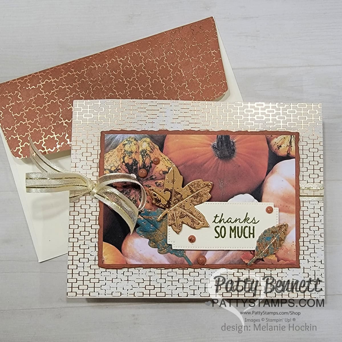 All About Autumn designer paper for fall cards and crafting, from Stampin' Up! Card idea from Patty Bennett