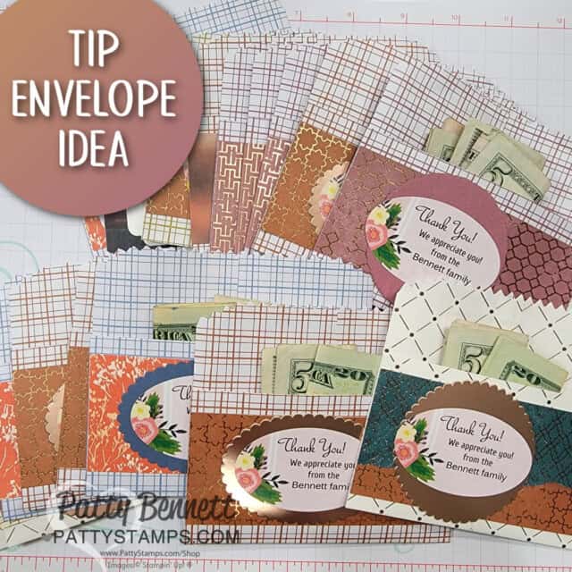 Crafting Cruise Tip Envelope idea using Stampin' Up! Treat Bags, from the Bennett family, www.PattyStamps.com