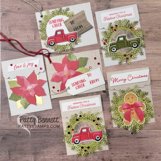 Rustic Christmas Countdown kit from Stampin Up! - make gift card holders and tags, by Patty Bennett