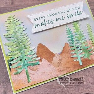 Painting with Wink of Stella and Stampin' Up! ink Forever Forest tree dies, with Patty Bennett