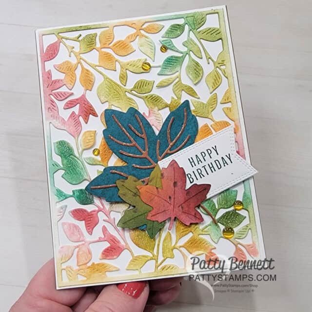 Wink of Stella on die cut images, using Stampin' Up! ink. Gorgeous Garden Die fall card by Patty Bennett