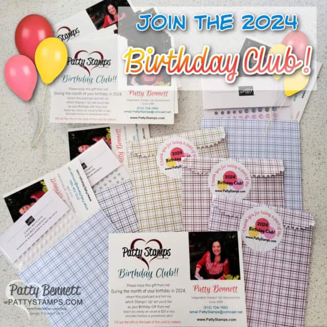 2024 Birthday Club Customer Appreciation gift from Patty Bennett - earn a free Stampin' Up! stamp set!