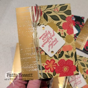 Garden Walk designer paper from Stampin' Up! - card idea for holidays with Brushed Gold Cards
