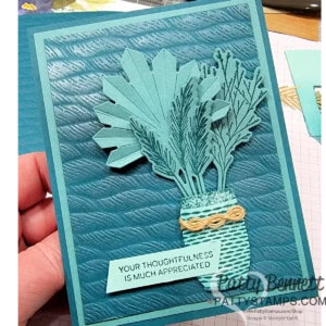 Earthen Textures Stampin' Up! card idea with Twisted Rope embossing folder and Enamel Effects by Patty Bennett