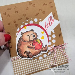 Stampin' UP! online exclusive stamp set Fluffiest Friends bear card with Stampin' Blends by Patty Bennett