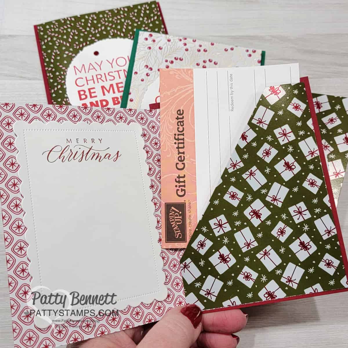 Stampin' Up! Gift Certificate for crafters. Gift Cards in any amount with Patty Bennett