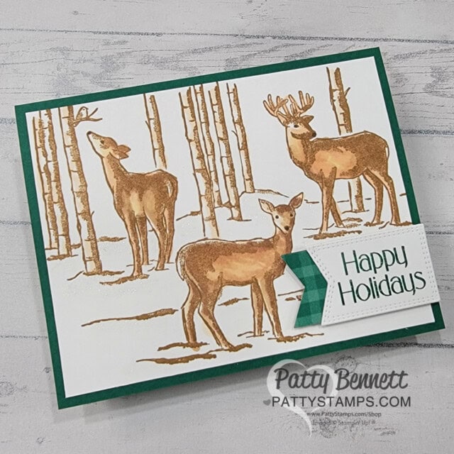 Graceful Deer background stamp card idea from Stampin' UP! by Patty Bennett