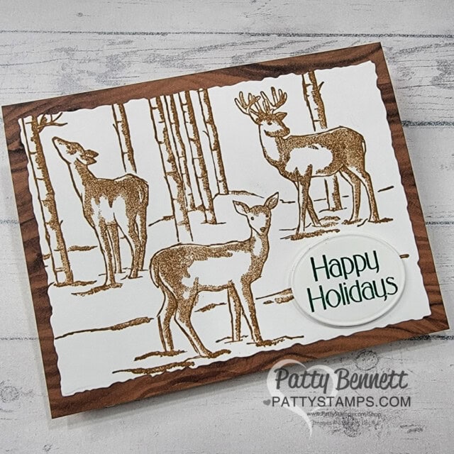 Graceful Deer background stamp card idea from Stampin' UP! by Patty Bennett