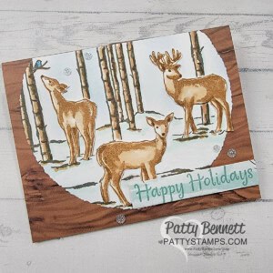 Graceful Deer background stamp card idea from Stampin' UP! by Patty Bennett