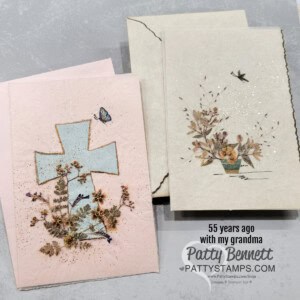 Dried flower cards with my grandma