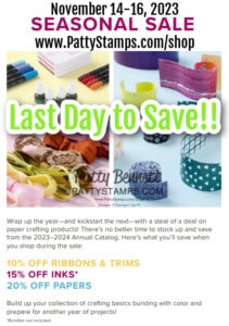Stampin' Up! Seasonal Sale Annual catalog shop online www.PattyStamps.com/shop