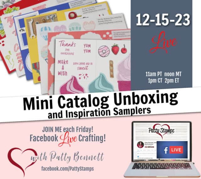 Stampin Up! 2024 mini catalog unboxing video with Patty Bennett live