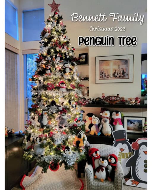 Bennett Family Penguin Christmas tree 2023.
