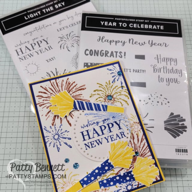 Happy New Years day 2024 from Patty Bennett. Stampin' UP! card idea