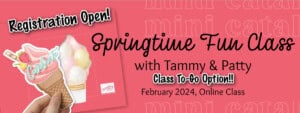 Register: Springtime Fun Stampin Up! card class online with Tammy & Patty Feb 2024