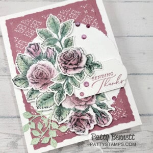 Stippled Roses bundle from Stampin' UP! featuring Moody Mauve with Blending Brushes and Stampin' Blends markers.