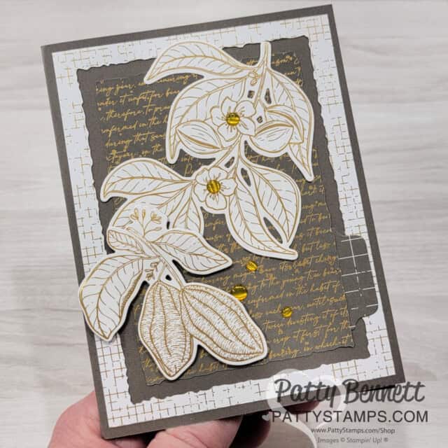 Stampin Up! card idea with Nature's Sweetness designer paper by Patty Bennett