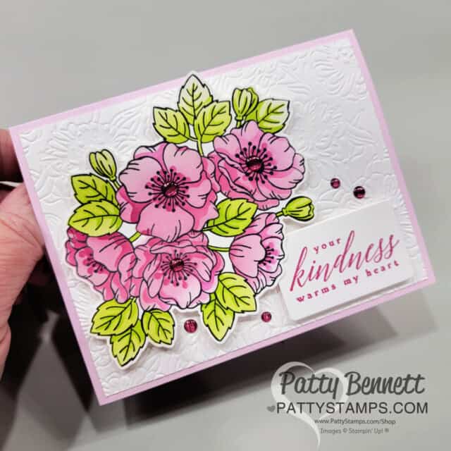 Bubble Bath & Berry Burst Enduring Beauty Mask card idea by Patty Bennett - Stampin' Up! Card Making Supplies