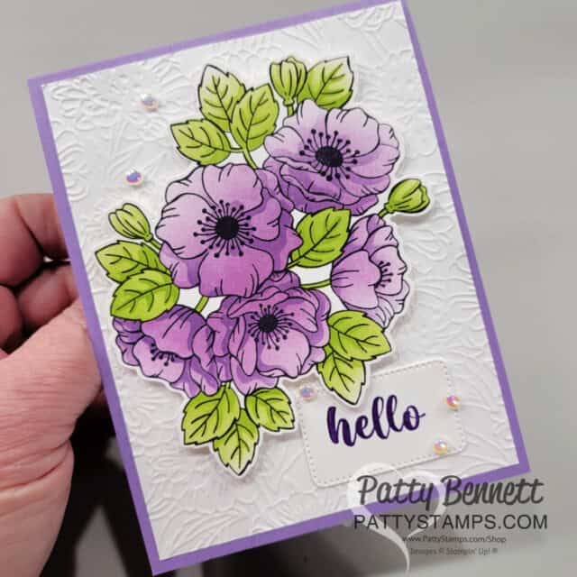 Highland Heather Enduring Beauty Mask card idea by Patty Bennett - Stampin' Up! Card Making Supplies