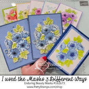 Enduring Beauty Masks used 3 ways. Card Making Video tutorial from Patty Bennett