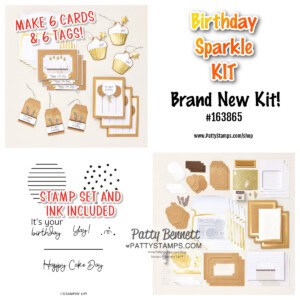 Stampin' UP! Birthday Sparkle card and tag kit #162865 www.PattyStamps.com/shop