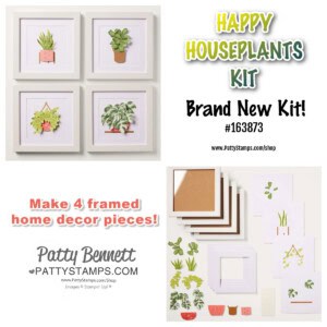 Stampin Up! Happy Houseplants home decor kit makes 4 frames #163873 www.PattySTamps.com/shop
