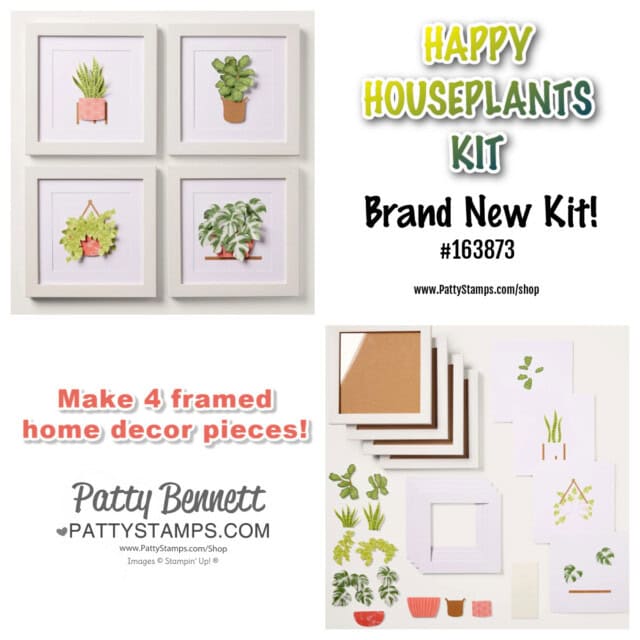 Stampin Up! Happy Houseplants home decor kit makes 4 frames #163873 www.PattySTamps.com/shop