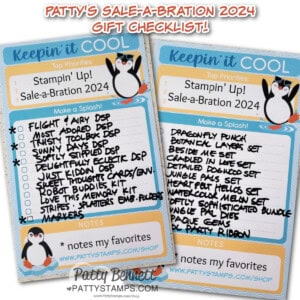 Stampin' Up! Sale-a-Bration 2024 checklist from Patty Bennett