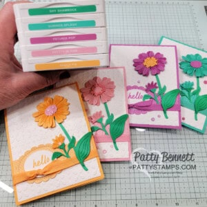 5 new Stampin' Up! In Colors for 2024-2026 - cards by Patty Bennett featuring the Zinnia die cuts