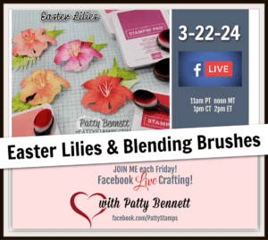 Die cut Stampin' Up! Easter Lilies pieces with ink blending by Patty Bennett