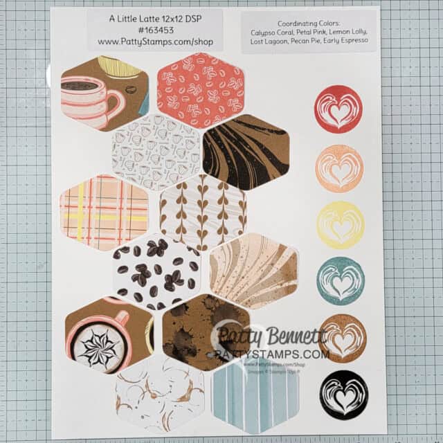 A little Latte Stampin UP! Designer paper and coordinating colors. #163453 www.PattyStamps.com/shop