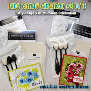 PattyStamps Blog Candy Giveaway for Patty Bennett's 3 Million personal sales milestone achievement