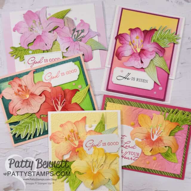 Stampin' Up! Easter Lilies cards with ink blending by Patty Bennett