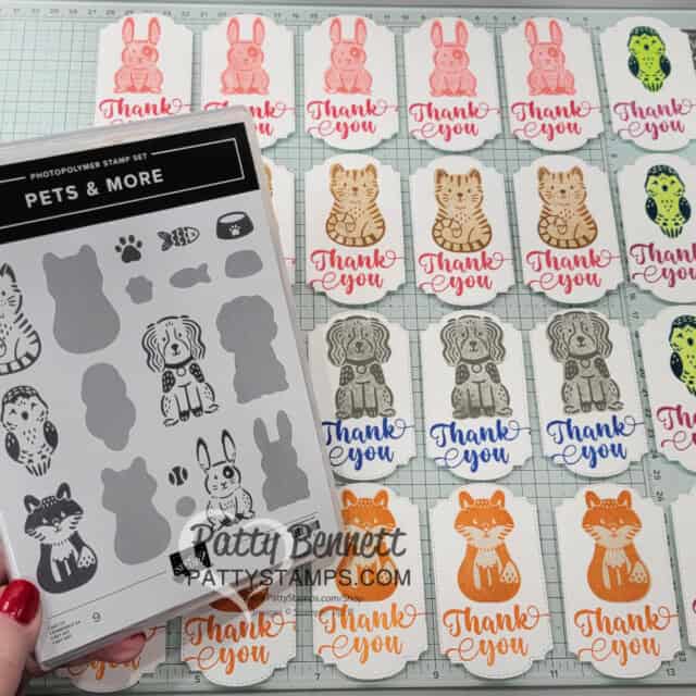 Stampin' Up! Online Exclusive Pets & More set - cute thank you gift tags