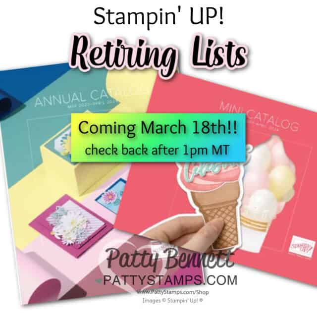 Stampin' Up! Retiring lists for annual catalog and mini catalog