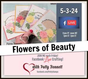 Stampin' Up! Flowers of Beauty stamp set wreath cards - live card making video with Patty Bennett