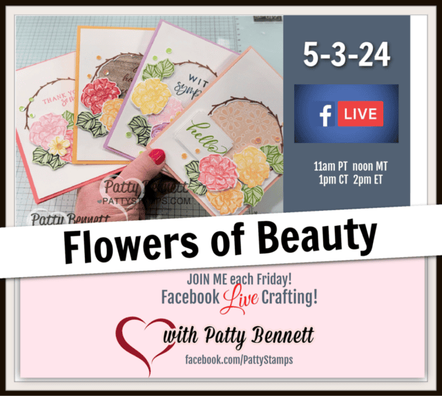 Stampin' Up! Flowers of Beauty stamp set wreath cards - live card making video with Patty Bennett