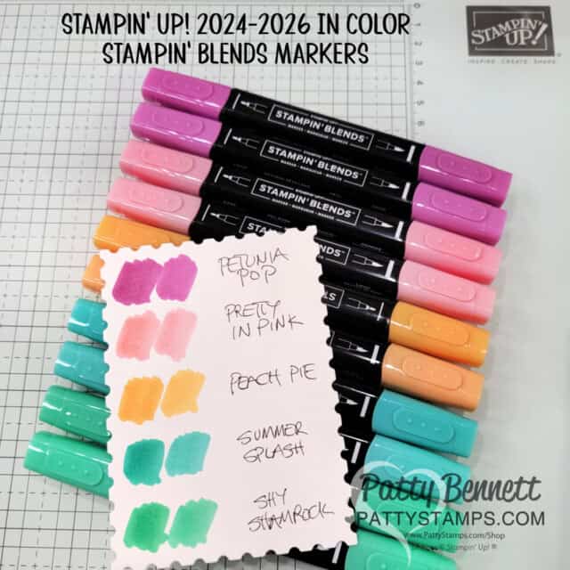 2024 2026 Stampin Up! In Colors designer paper, cardstock, ink ribbon and blends available www.pattystamps.com/shop